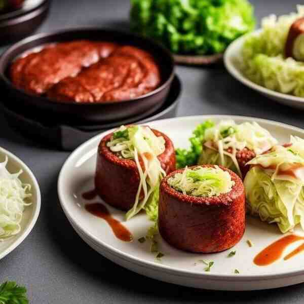 Рулет из мясного фарша с капустой